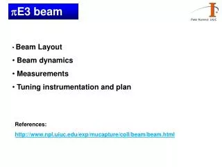 p E3 beam
