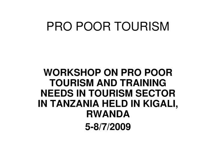pro poor tourism