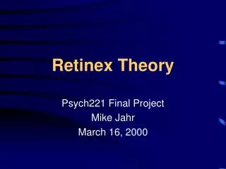 Retinex Theory