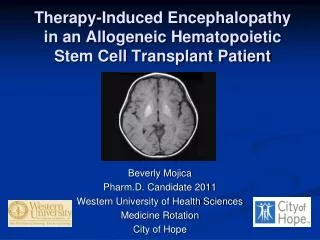 Therapy-Induced Encephalopathy in an Allogeneic Hematopoietic Stem Cell Transplant Patient