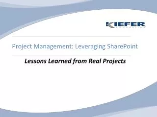 Project Management: Leveraging SharePoint