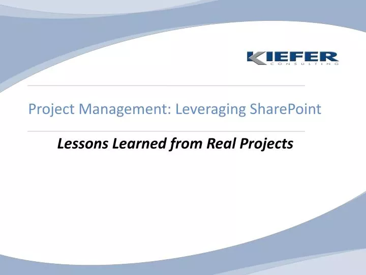 project management leveraging sharepoint