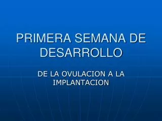 primera semana de desarrollo