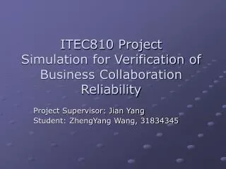ITEC810 Project Simulation for Verification of Business Collaboration Reliability