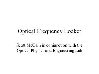 Optical Frequency Locker