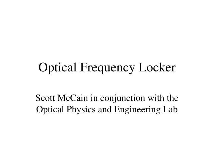 optical frequency locker