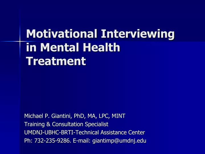 motivational interviewing in mental health treatment