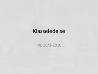 klasseledelse