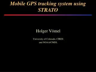 Mobile GPS tracking system using STRATO
