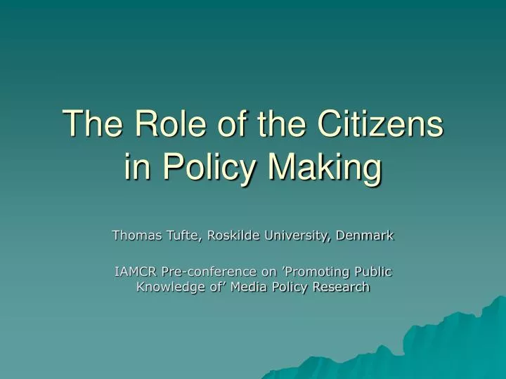 the role of the citizens in policy making