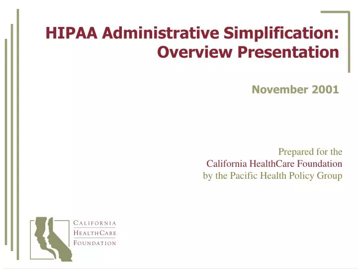 hipaa administrative simplification overview presentation