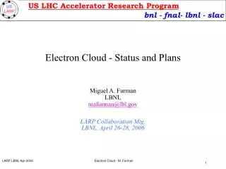 Electron Cloud - Status and Plans