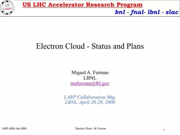 electron cloud status and plans