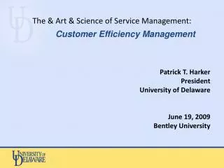 The &amp; Art &amp; Science of Service Management: