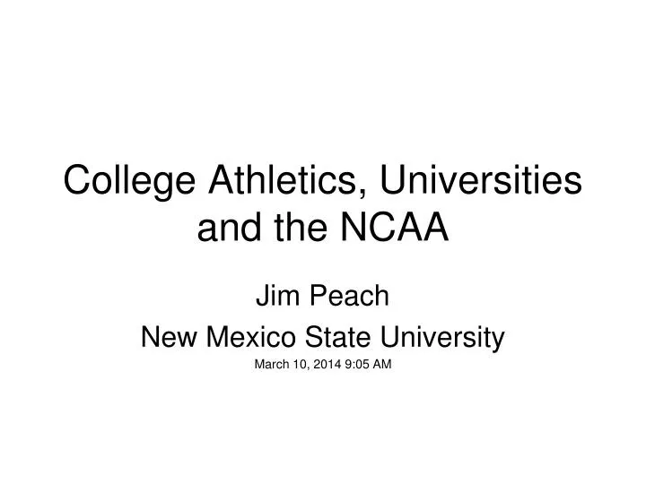 college athletics universities and the ncaa