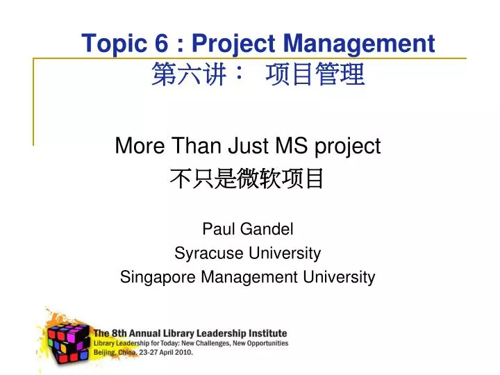 topic 6 project management