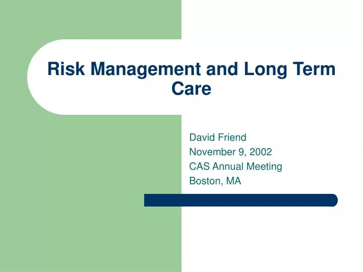 risk management and long term care