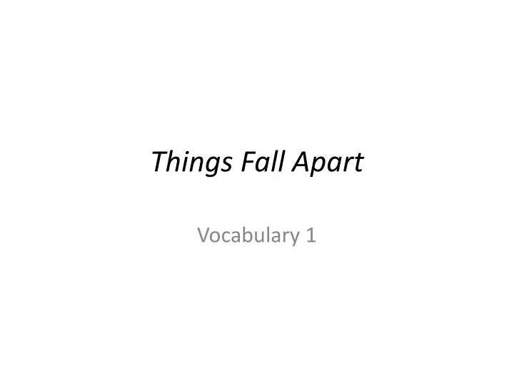 things fall apart