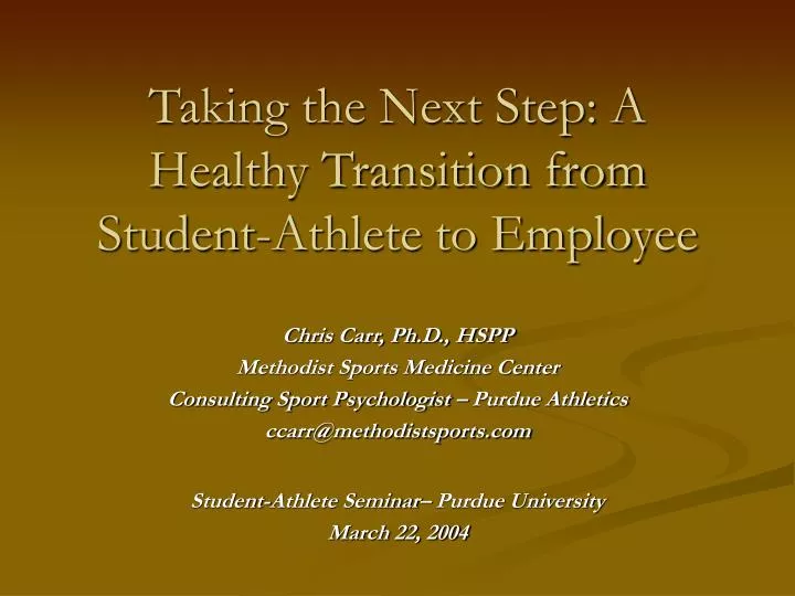 taking the next step a healthy transition from student athlete to employee