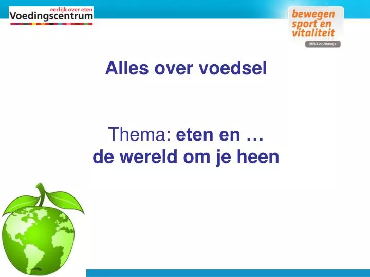 alles over voedsel thema eten en de wereld om je heen