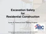 Excavation Safety for Residential Construction Susan B. Harwood Grant Training Program