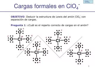 Cargas formales en ClO 4 -