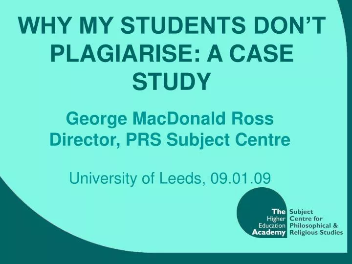 why my students don t plagiarise a case study