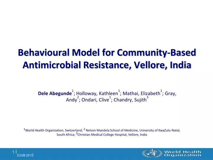 behavioural model for community based antimicrobial resistance vellore india
