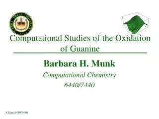 Computational Studies of the Oxidation of Guanine