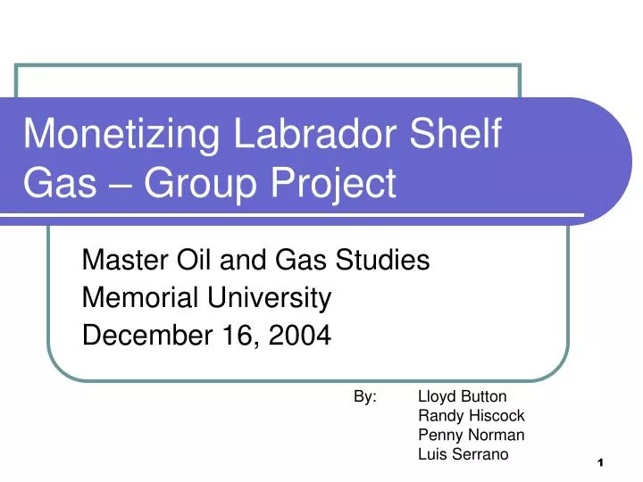 monetizing labrador shelf gas group project