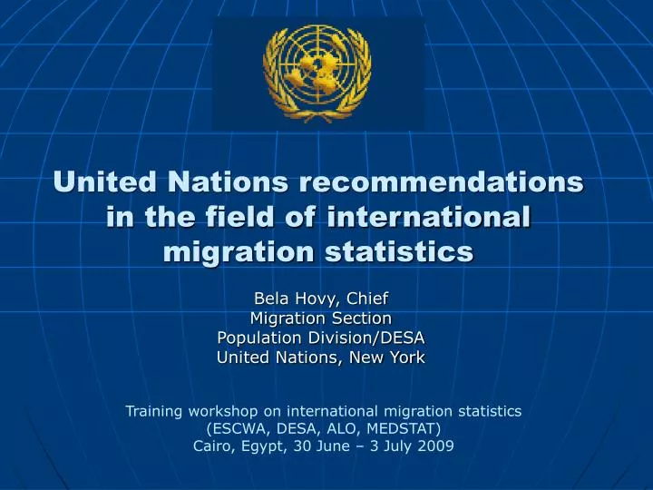 united nations recommendations in the field of international migration statistics