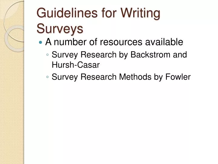 guidelines for writing surveys