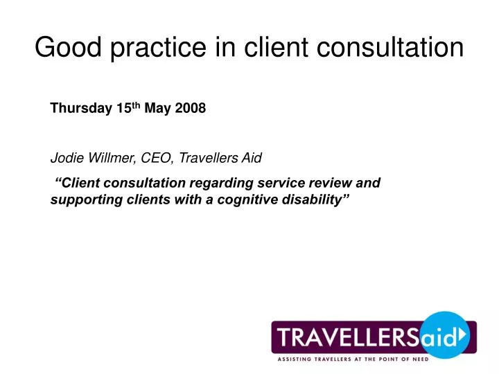 good practice in client consultation