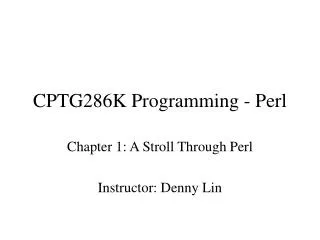 CPTG286K Programming - Perl