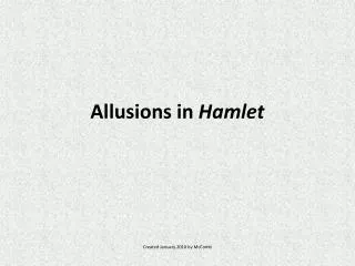 Allusions in Hamlet