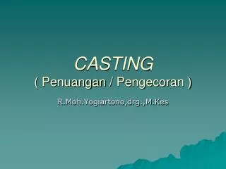 casting penuangan pengecoran