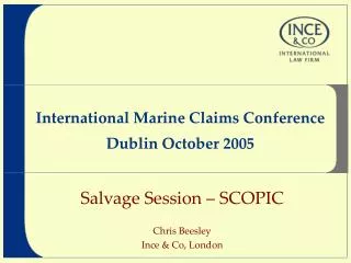 International Marine Claims Conference Dublin October 2005