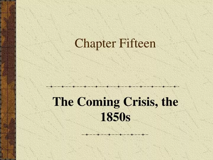 the coming crisis the 1850s