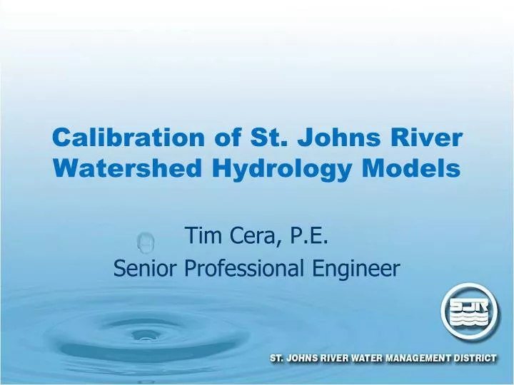 calibration of st johns river watershed hydrology models