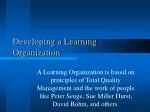 Developing a Learning Organization - slide 1