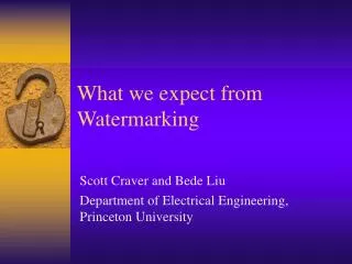 What we expect from Watermarking