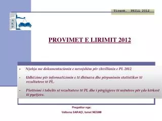 provimet e lirimit 2012