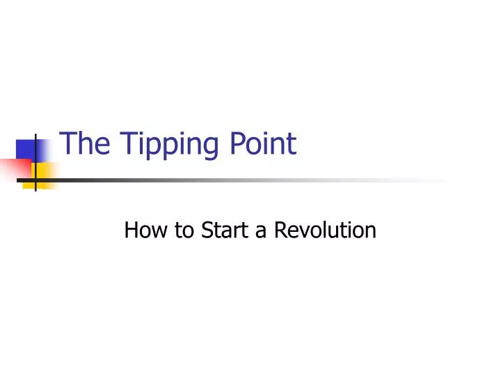 the tipping point
