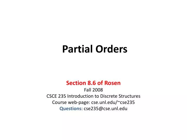 partial orders