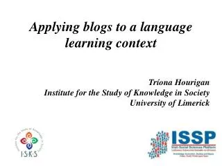 Applying blogs to a language learning context