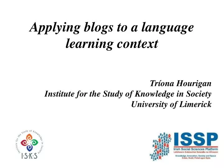 applying blogs to a language learning context