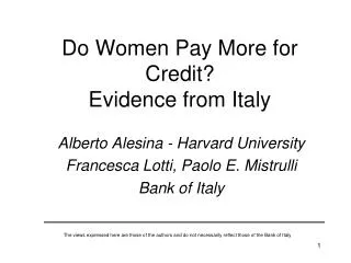 Do Women Pay More for Credit? Evidence from Italy