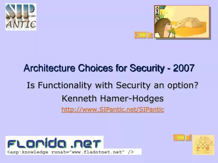 architecture choices for security 2007