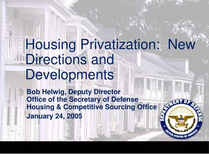 housing privatization new directions and developments