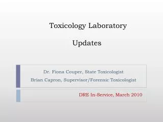 toxicology laboratory updates